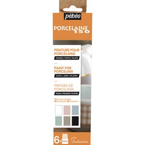 Farby do porcelany Pebeo Porcelaine 150 kredowe, 6 kolorów x 20ml